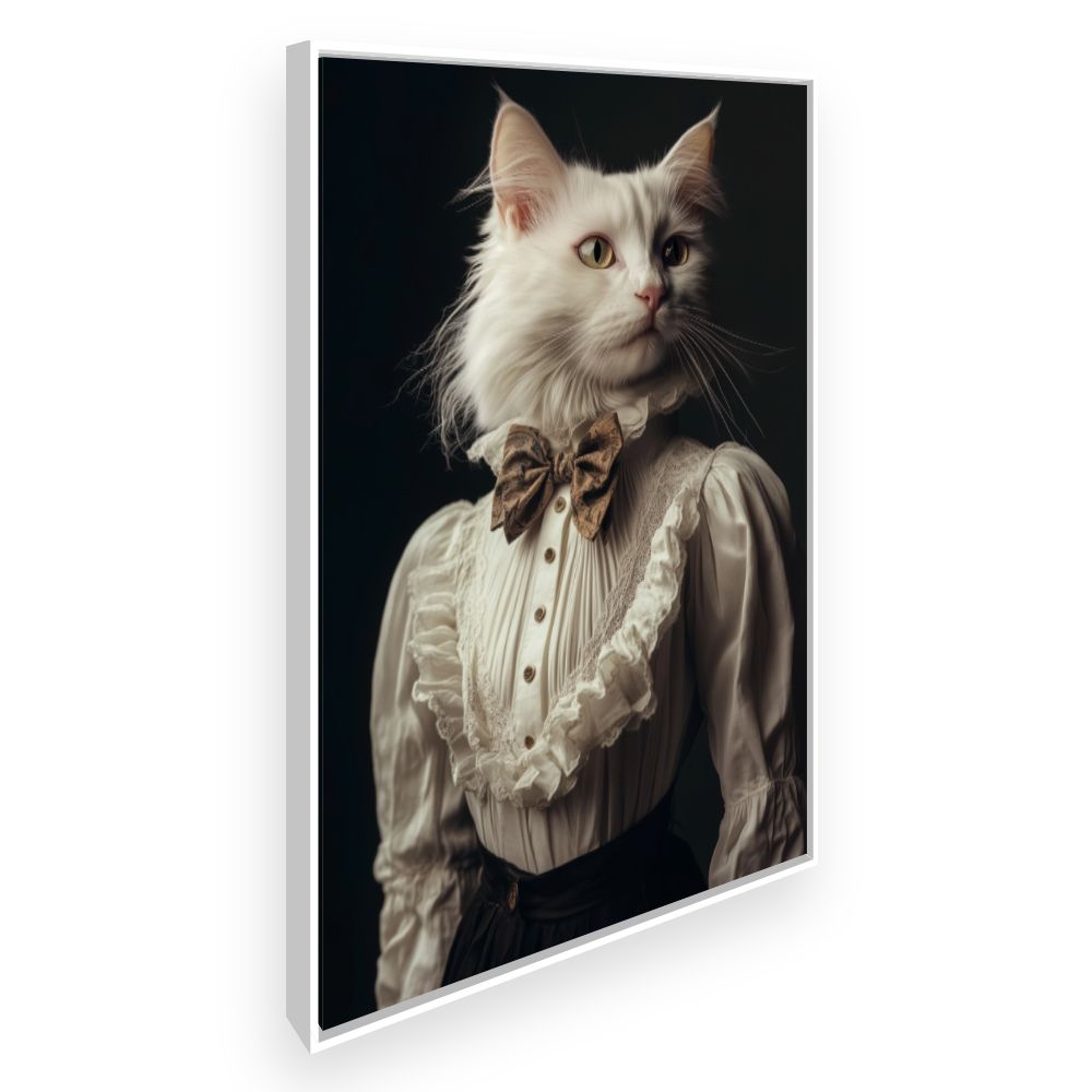 Toile Chat élégant victorien – toile cadre blanc (slide 2)