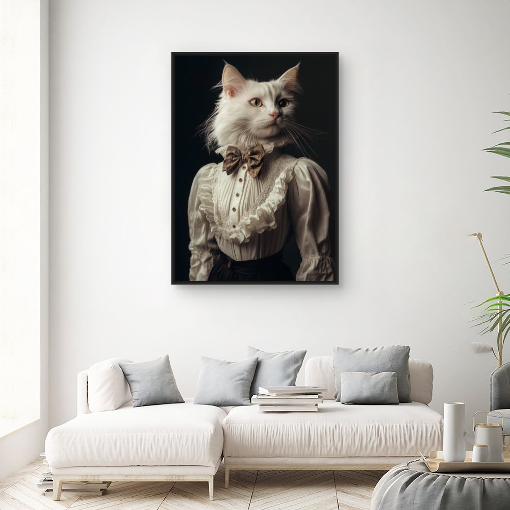 Toile "Chat élégant victorien"