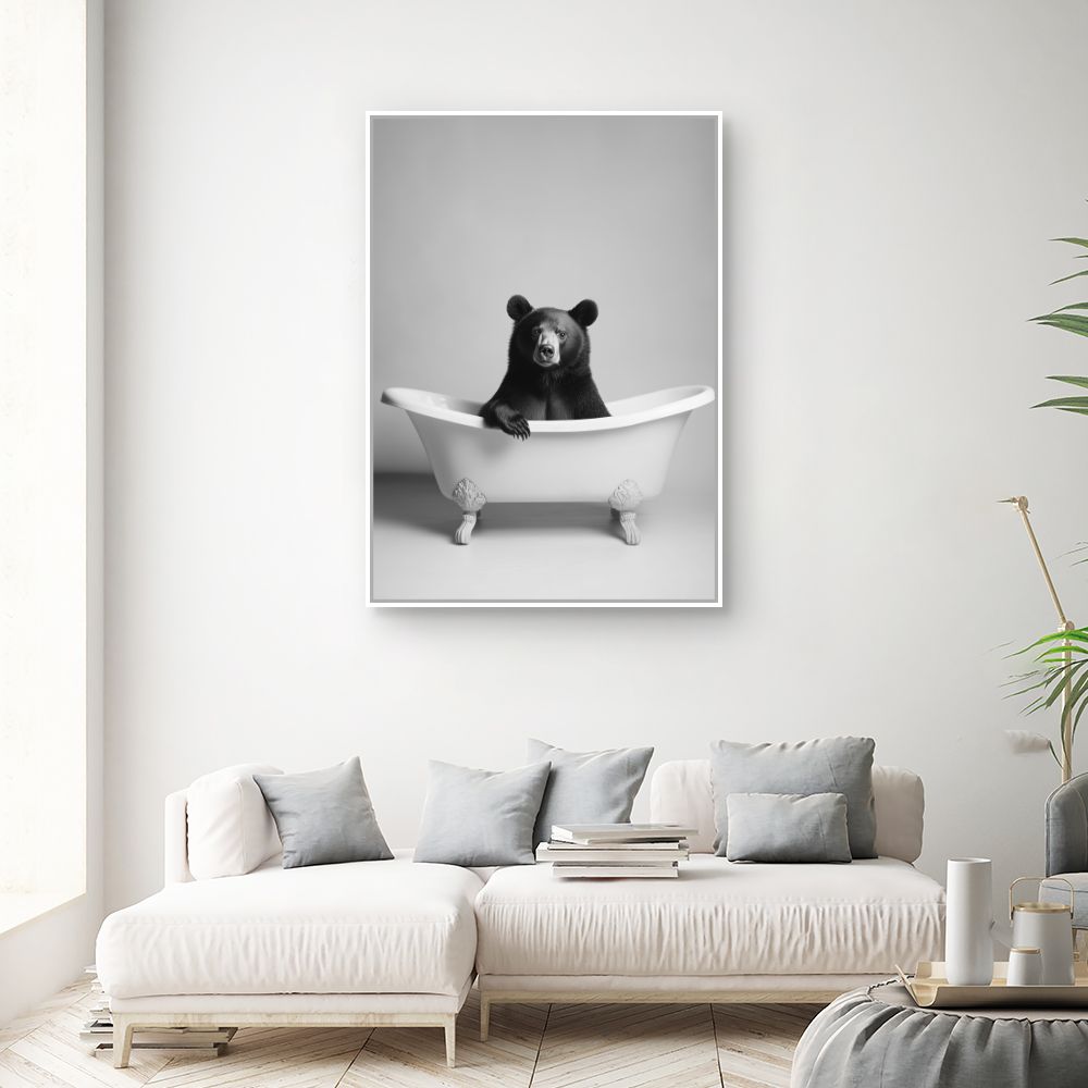 Toile "Ours dans baignoire"