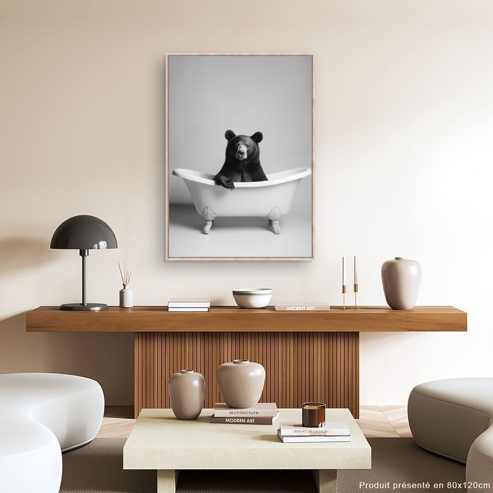 Toile "Ours dans baignoire"