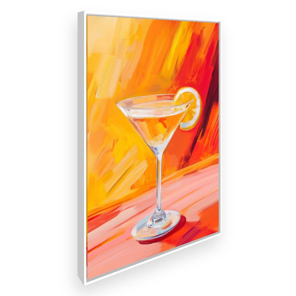 Toile Cocktail ensoleillé – toile cadre blanc (slide 2)