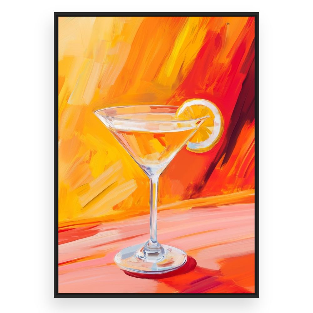 Toile Cocktail ensoleillé – toile cadre noir (slide 3)