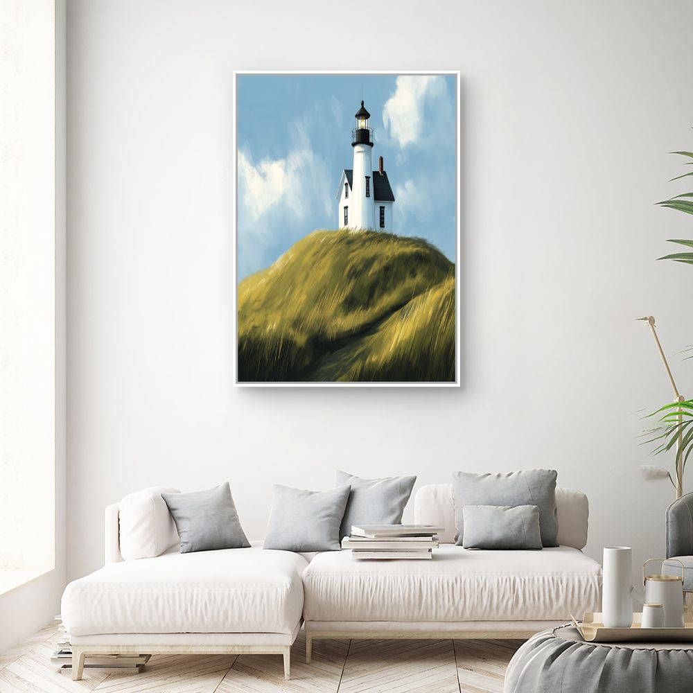 Toile "Phare sur colline"