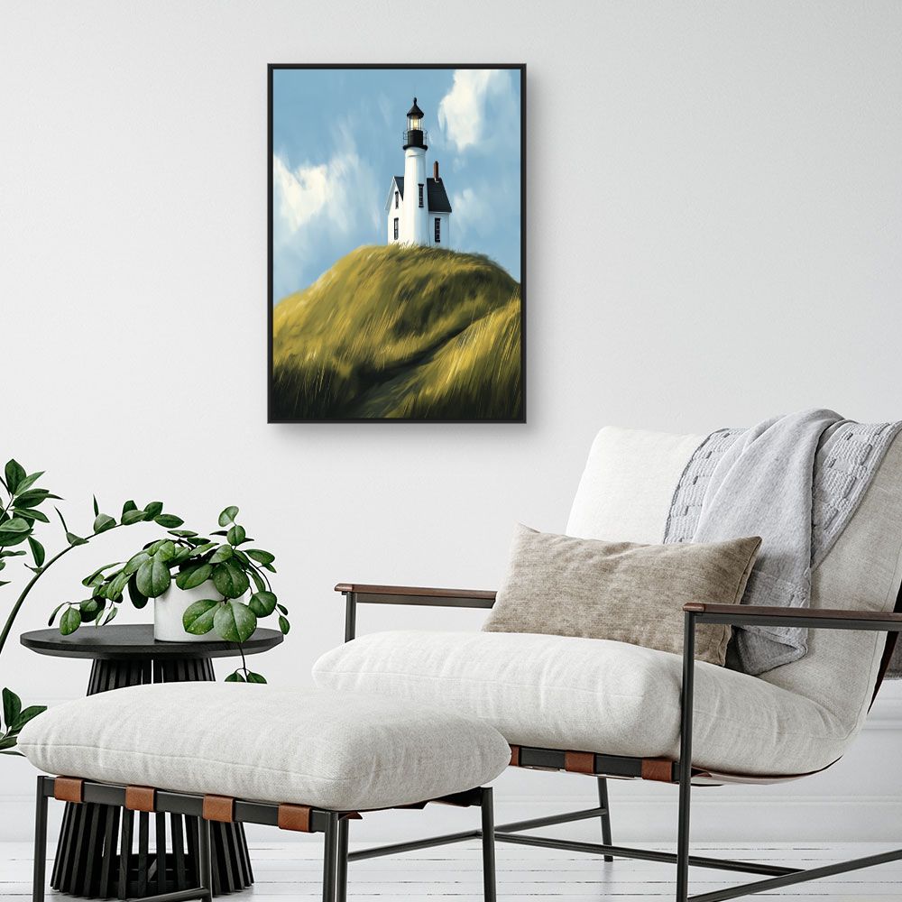 Toile "Phare sur colline"