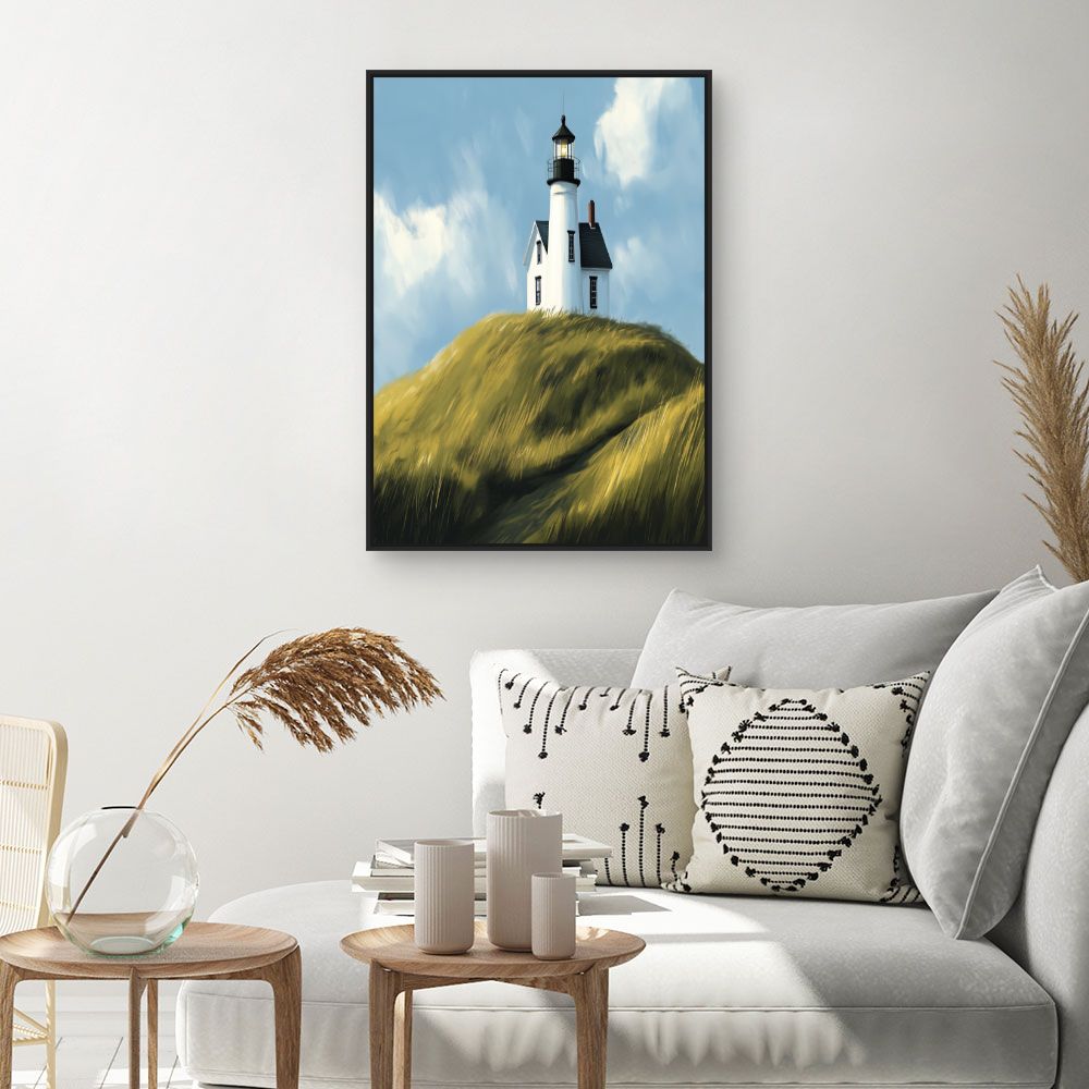 Toile "Phare sur colline"