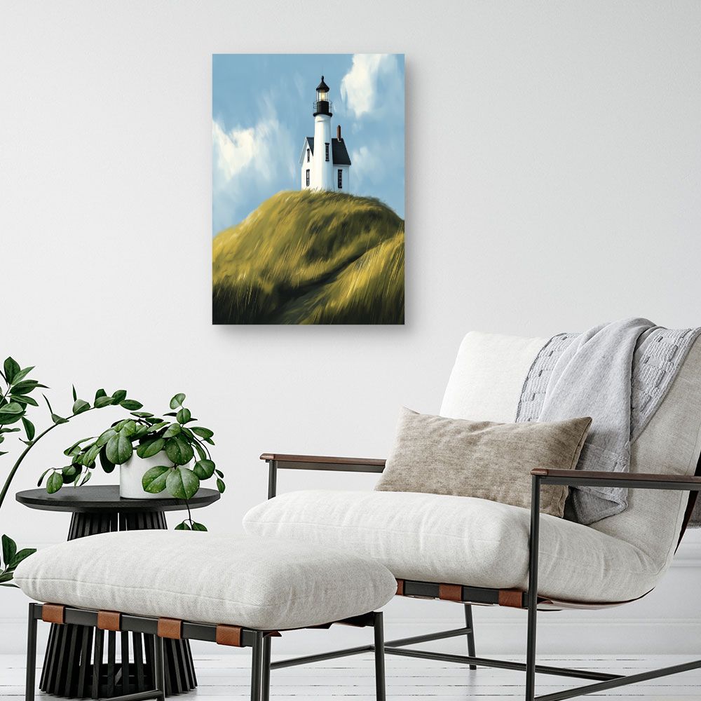 Toile "Phare sur colline"