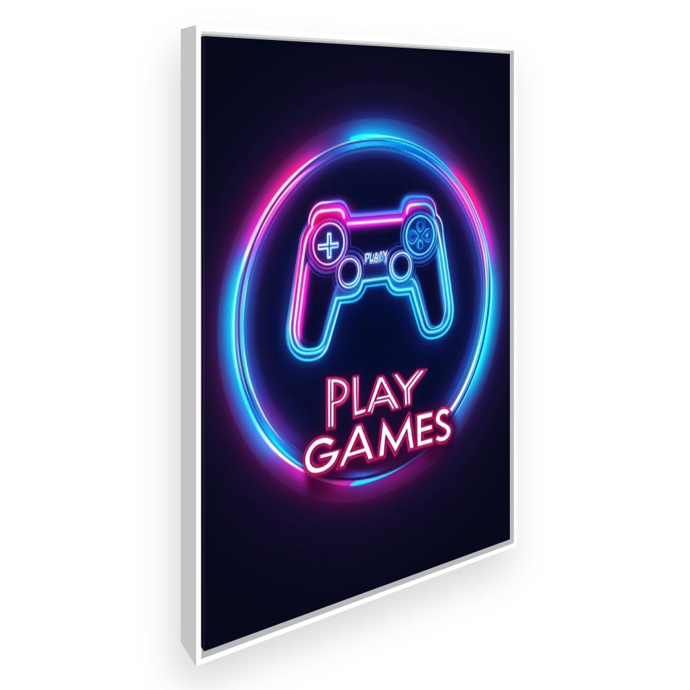 Toile Neon gaming vibe – toile cadre blanc (slide 2)