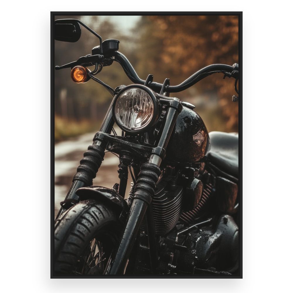 Toile Moto rétro chic – toile cadre noir (slide 3)