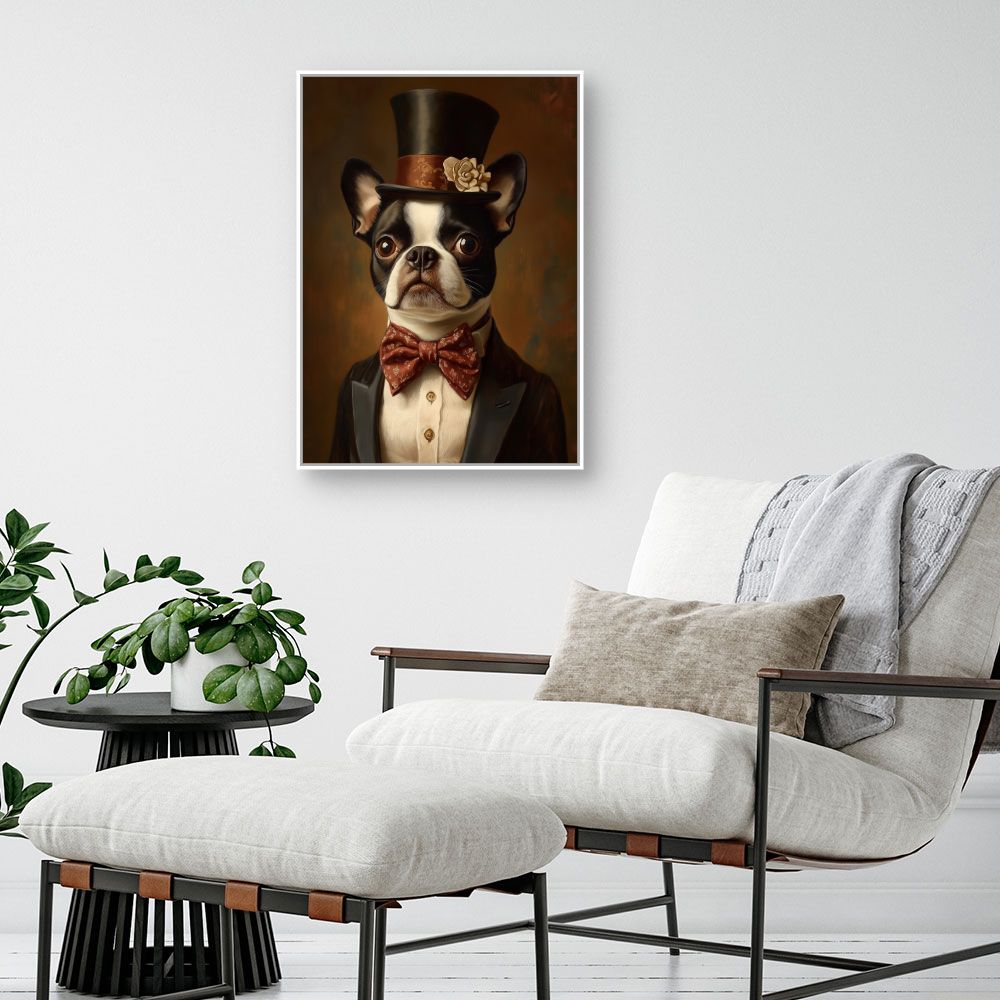 Toile "Chien élégant sophistiqué"