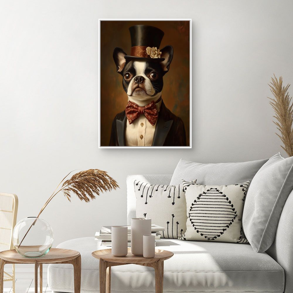 Toile "Chien élégant sophistiqué"