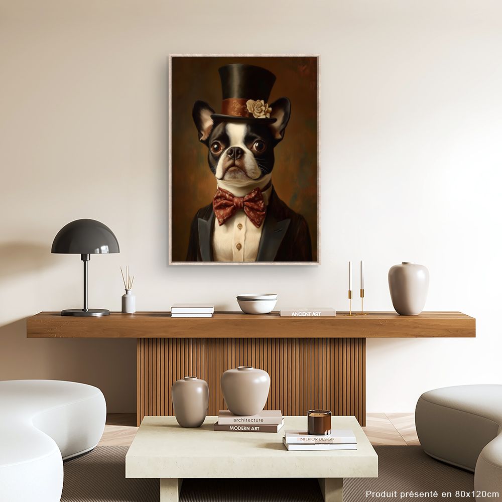 Toile "Chien élégant sophistiqué"