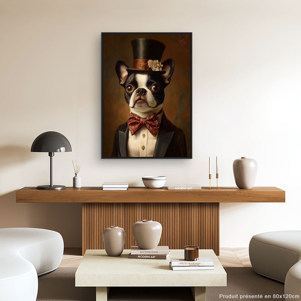 Toile "Chien élégant sophistiqué"