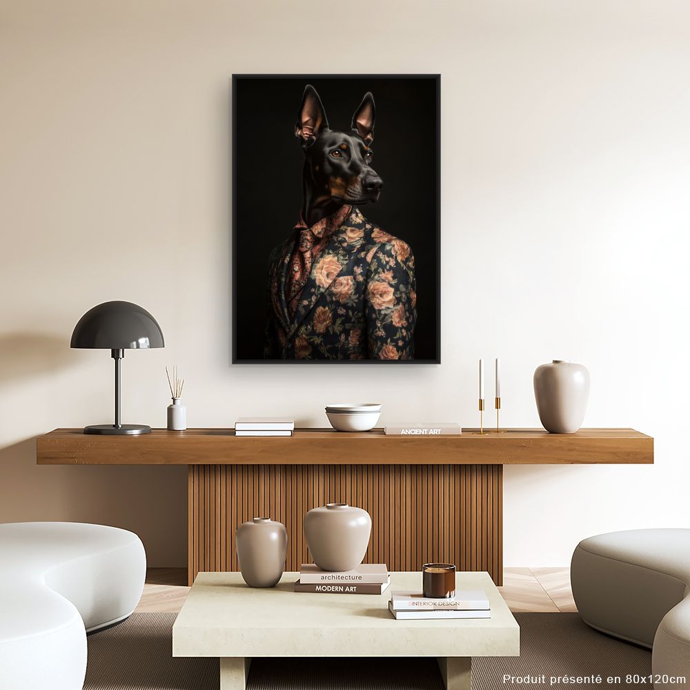 Toile "Chien élégant chic"