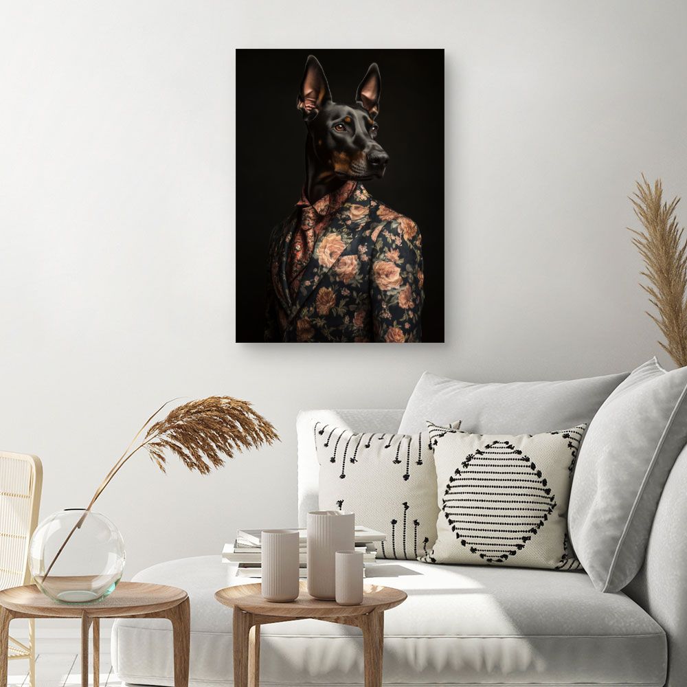 Toile "Chien élégant chic"