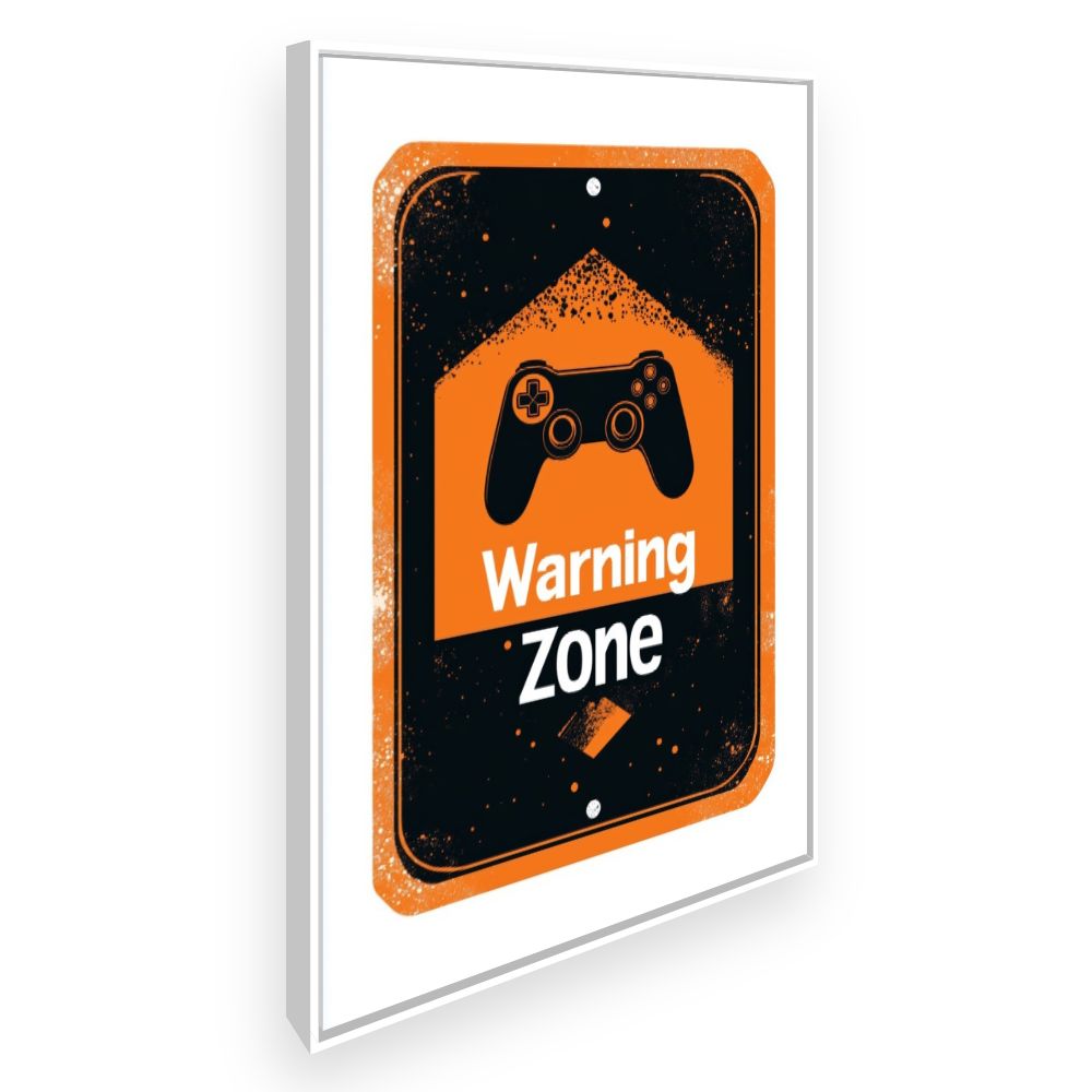 Toile Avertissement Gamer – toile cadre blanc (slide 2)