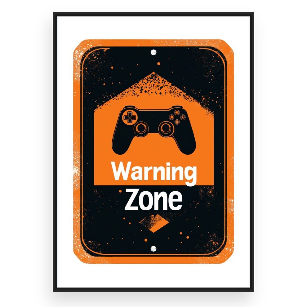 Toile Avertissement Gamer – toile cadre noir (slide 3)