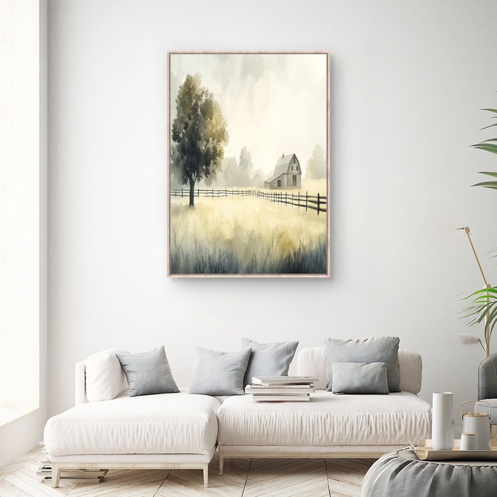 Toile "Paysage champêtre serein"