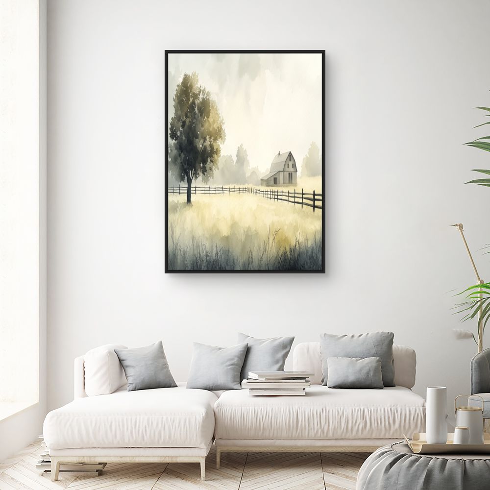 Toile "Paysage champêtre serein"