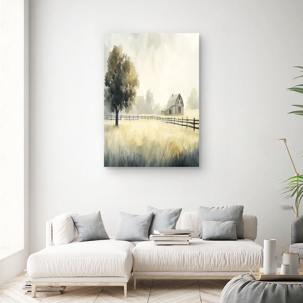 Toile "Paysage champêtre serein"