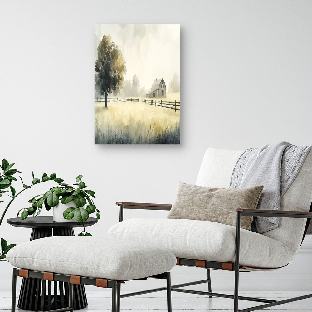 Toile "Paysage champêtre serein"