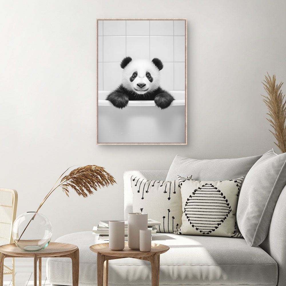 Toile Panda adorable – toile cadre naturel (slide 1, 60×90)