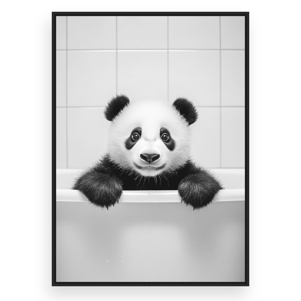 Toile Panda adorable – toile cadre noir (slide 3)