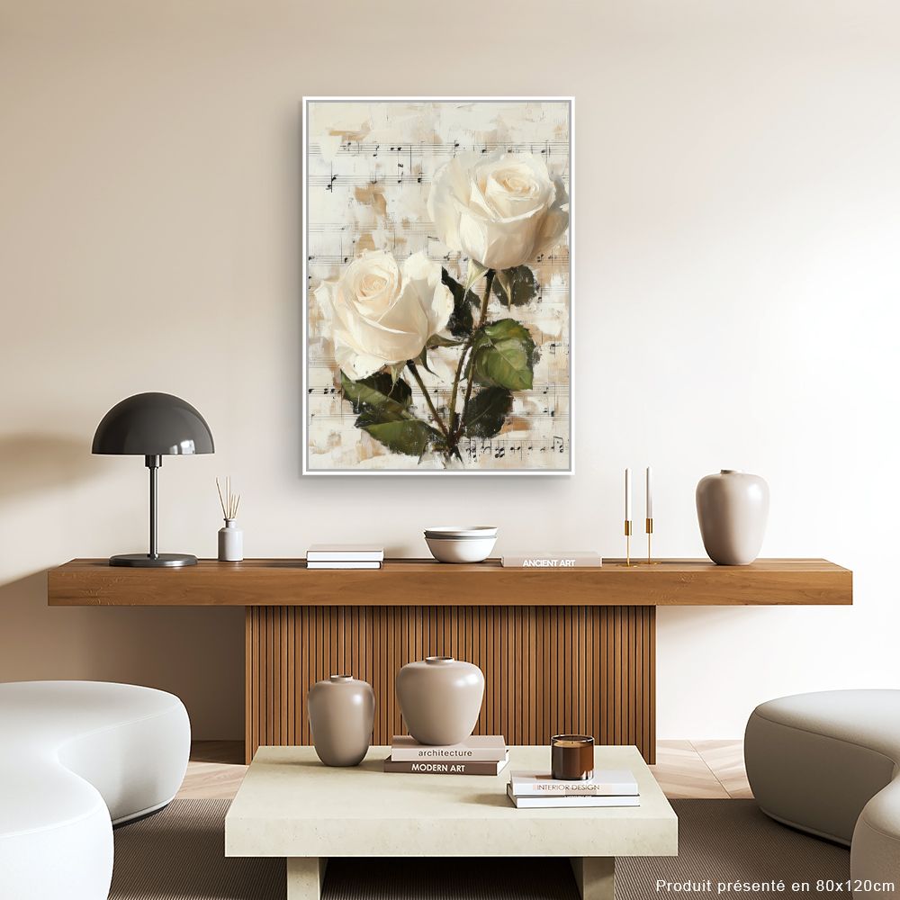 Toile "Roses mélodieuses"
