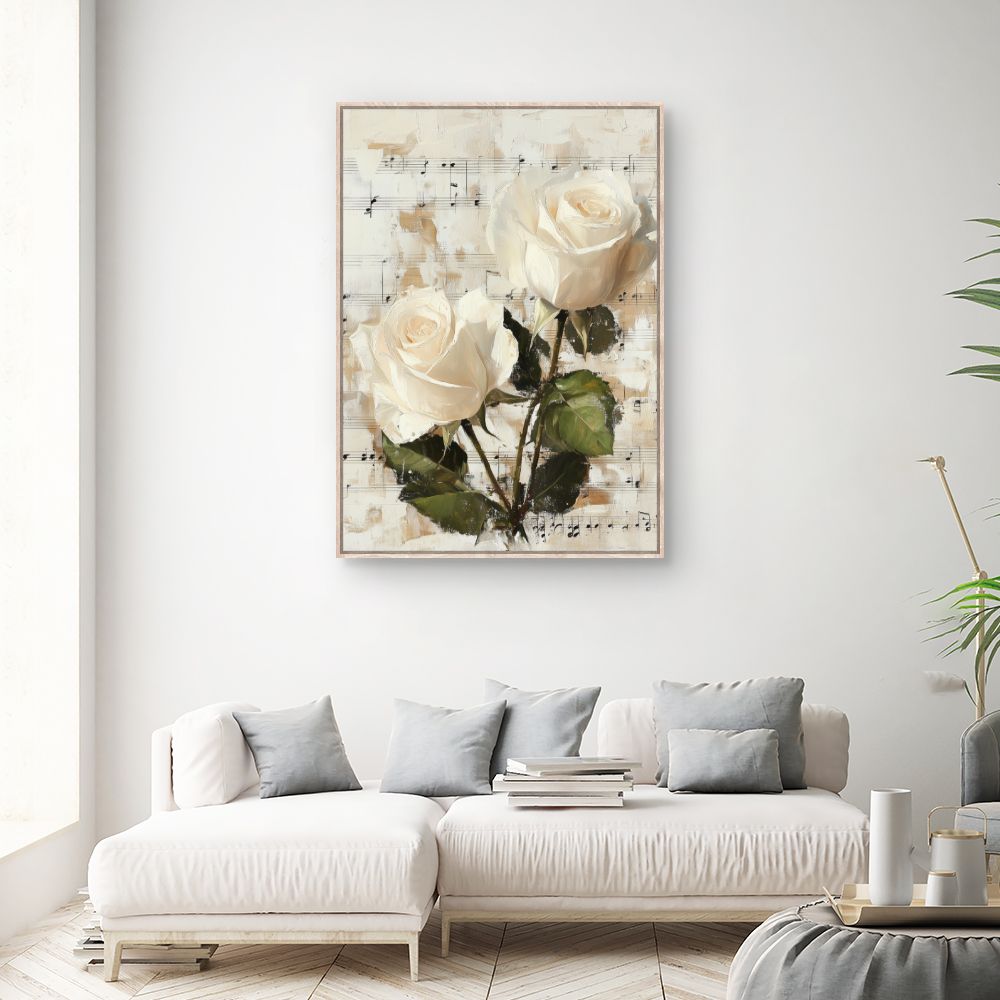 Toile "Roses mélodieuses"