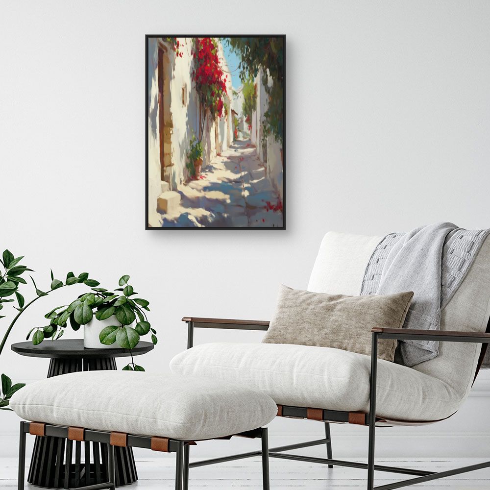 Toile "Ruelle fleurie"