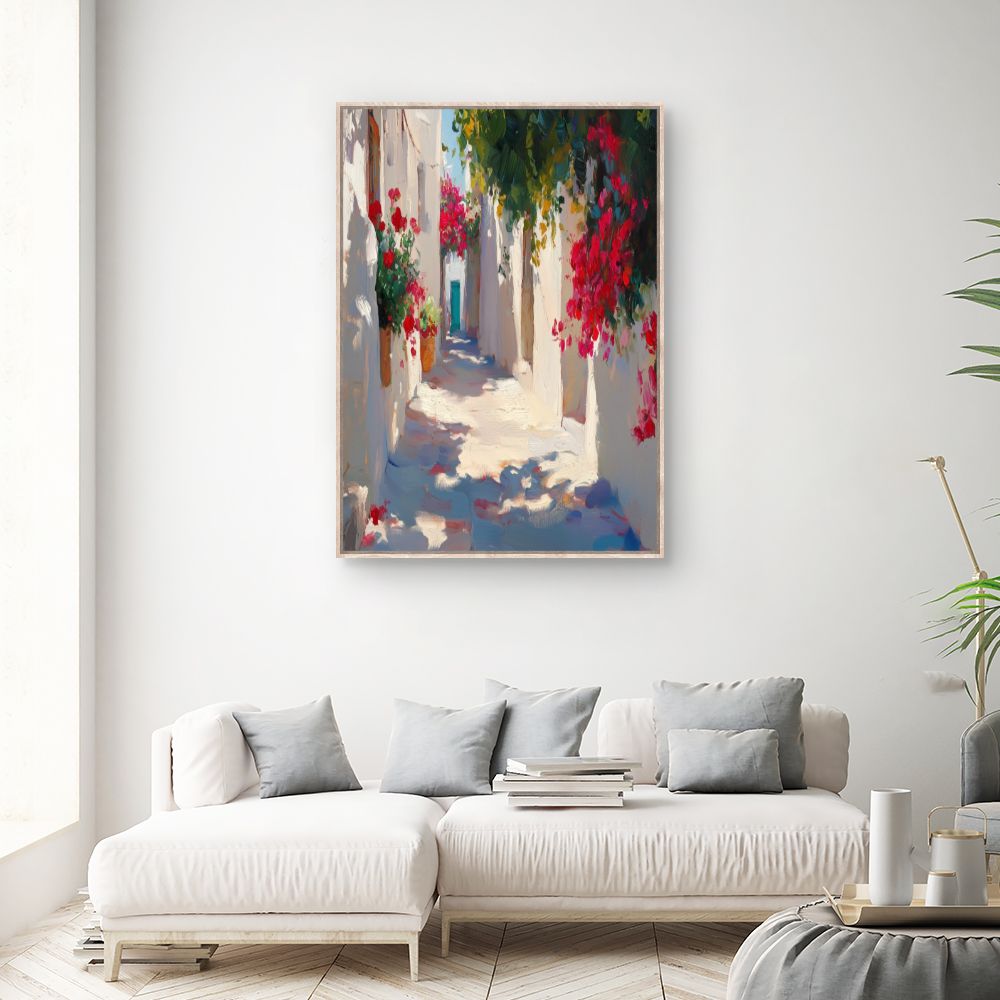 Toile "Ruelle fleurie"