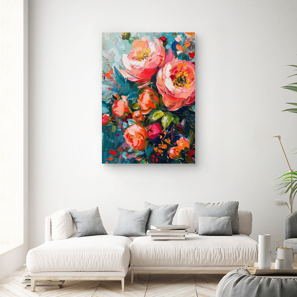 Toile "Fleurs vibrantes"
