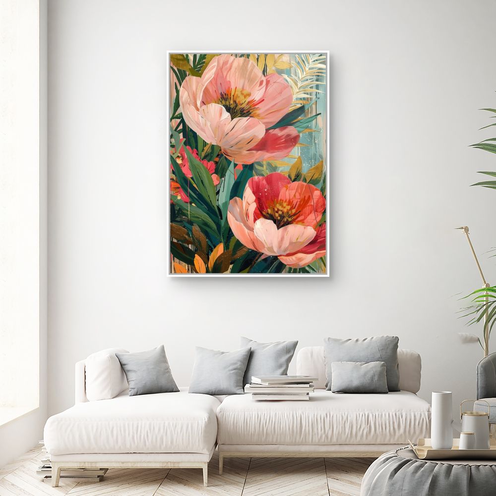 Toile "Fleurs éclatantes"
