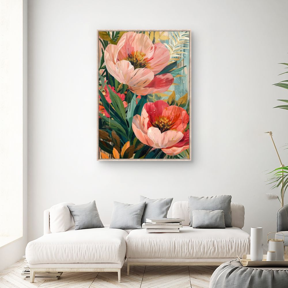 Toile "Fleurs éclatantes"