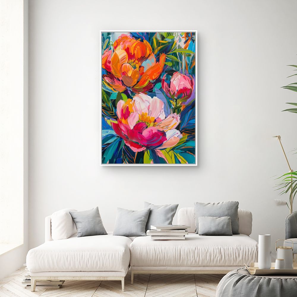 Toile "Fleurs éclatantes"