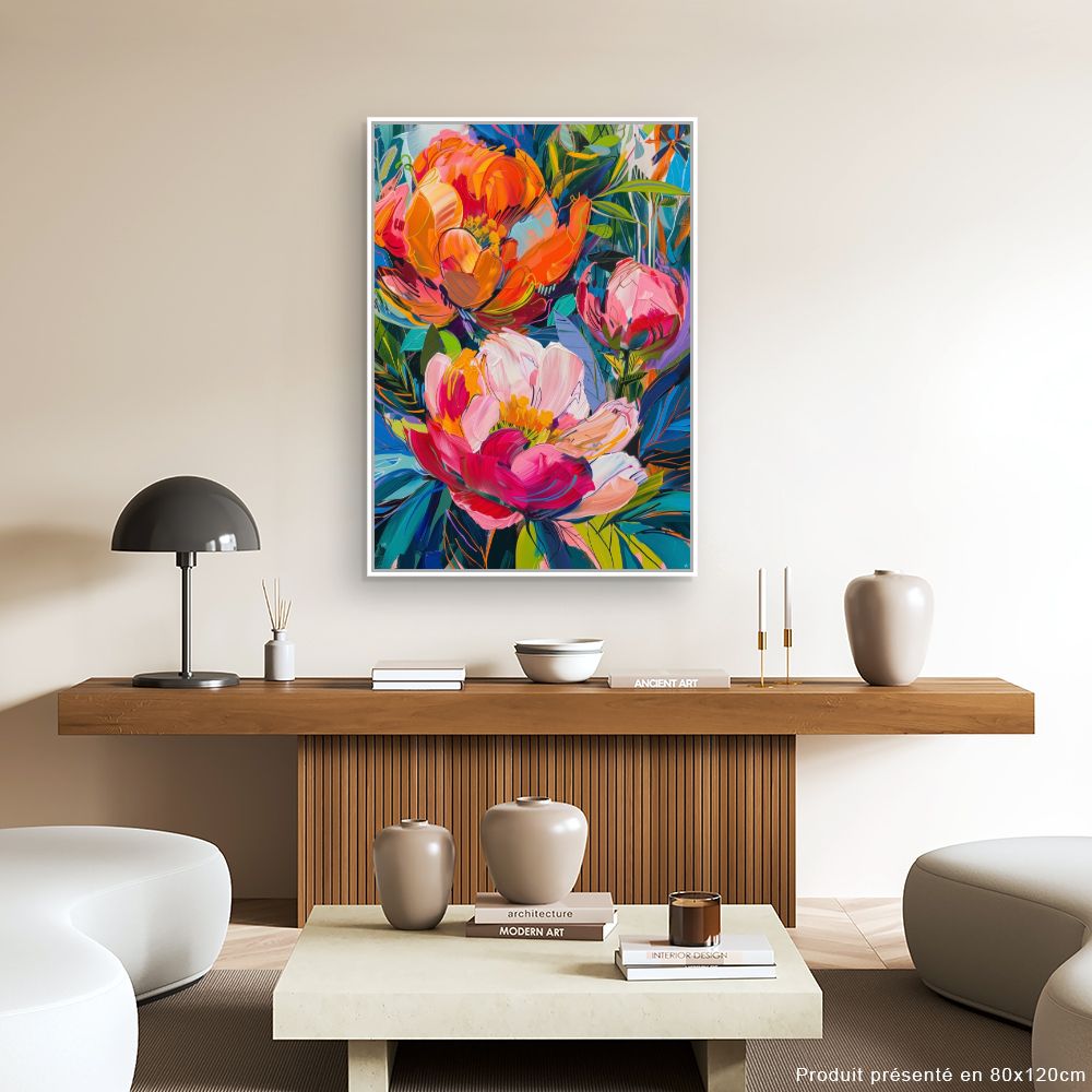 Toile "Fleurs éclatantes"