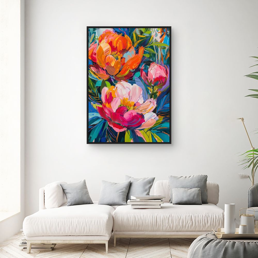 Toile "Fleurs éclatantes"