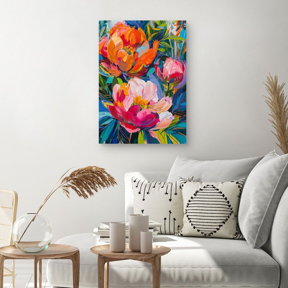 Toile "Fleurs éclatantes"