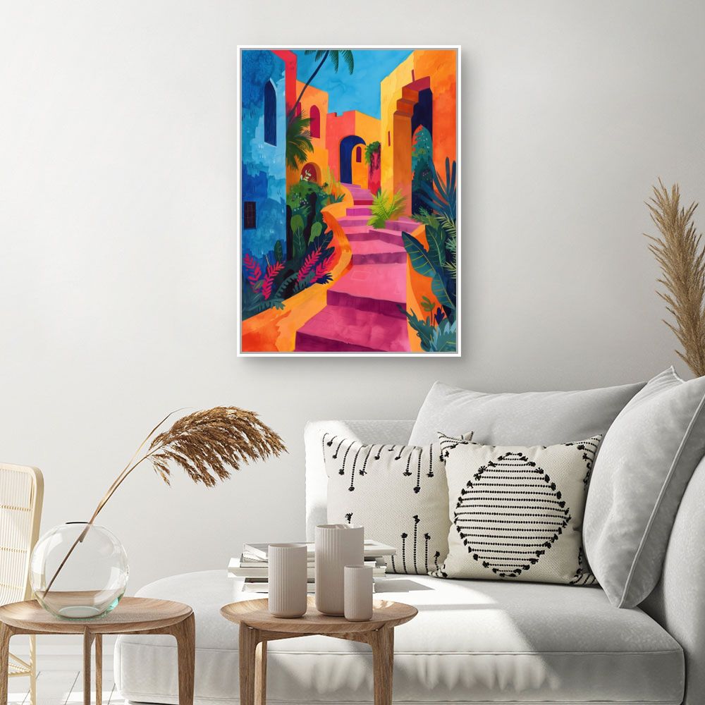 Toile "Escalier vibrant"
