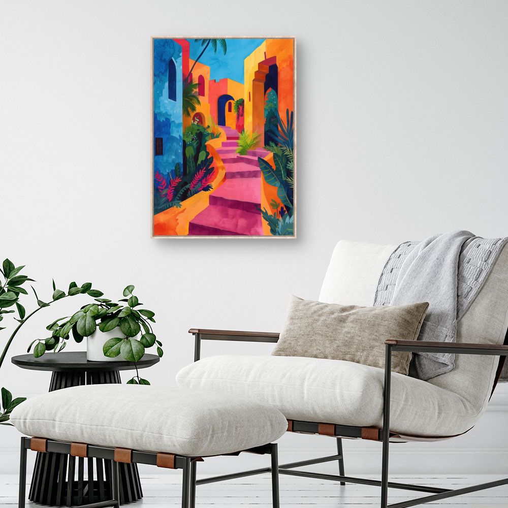 Toile "Escalier vibrant"