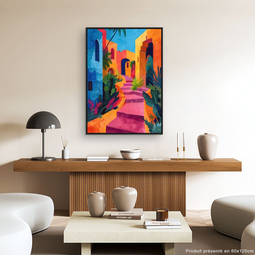 Toile "Escalier vibrant"