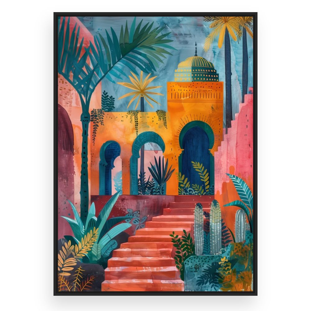 Toile Escapade exotique – toile cadre noir (slide 3)