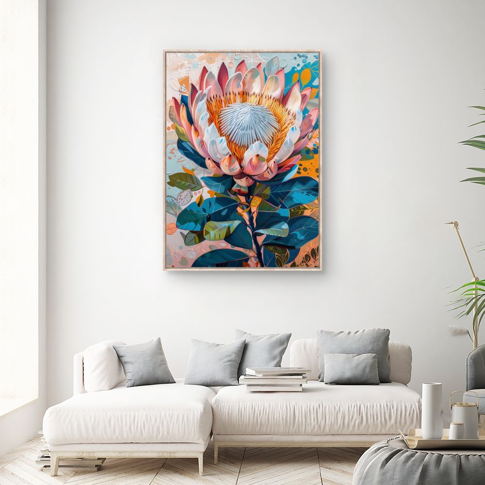 Toile "Explosion florale vibrante"