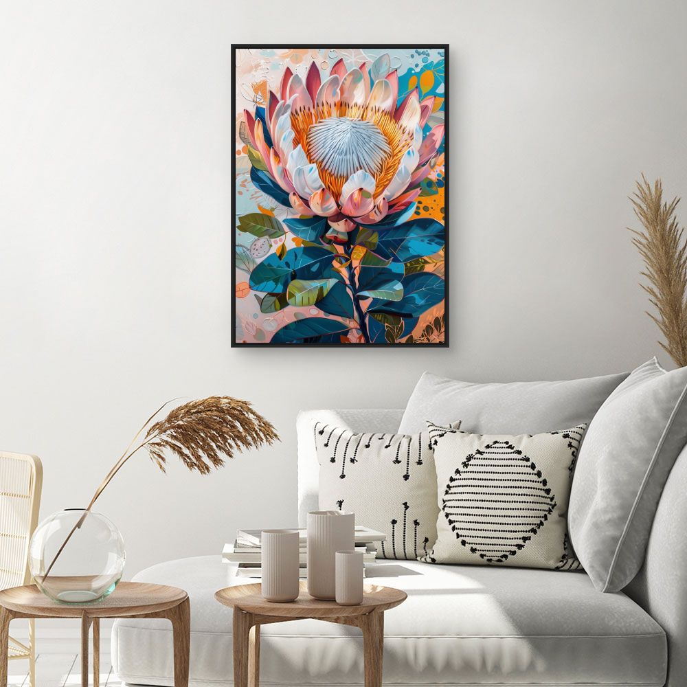 Toile "Explosion florale vibrante"