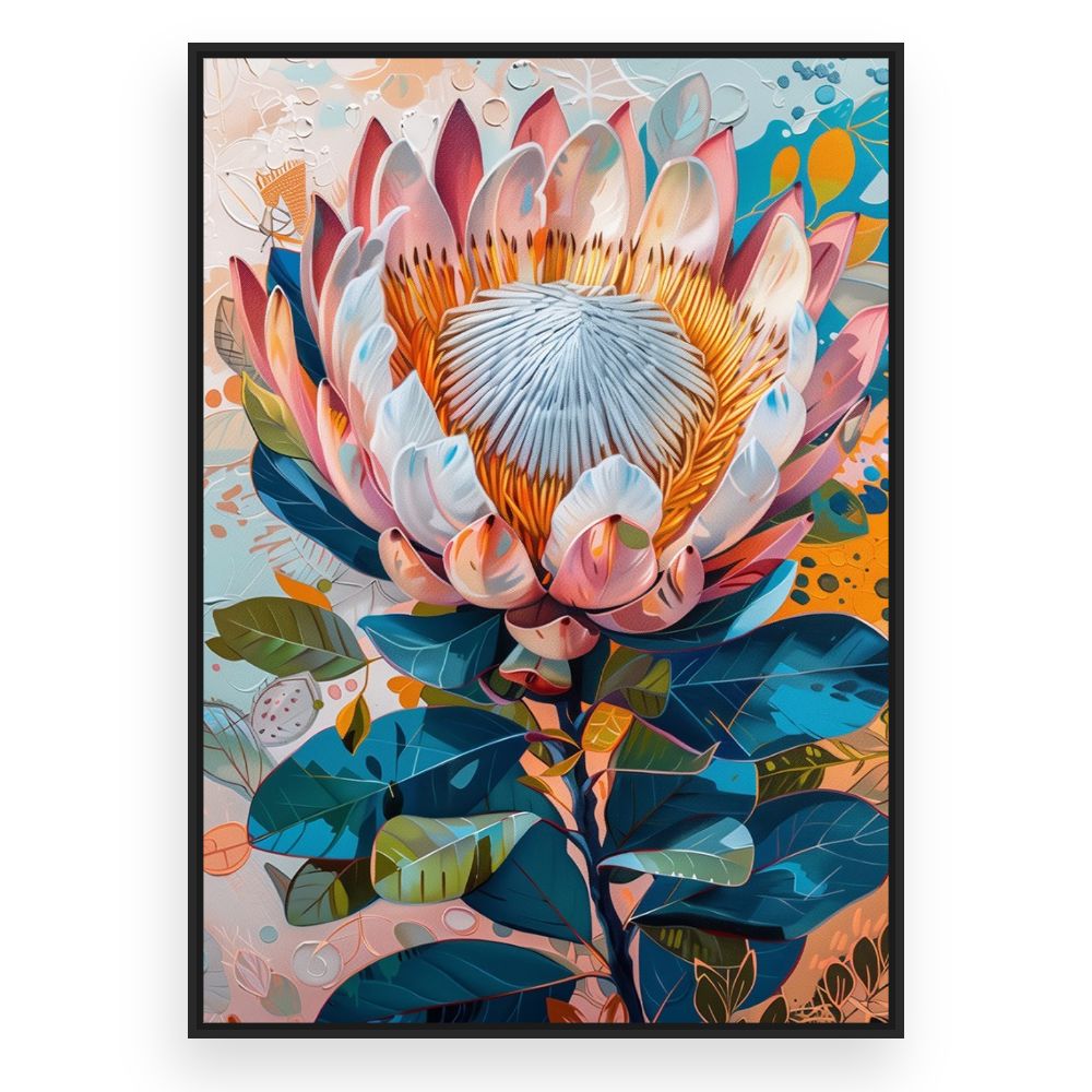 Toile Explosion florale vibrante – toile cadre noir (slide 3)