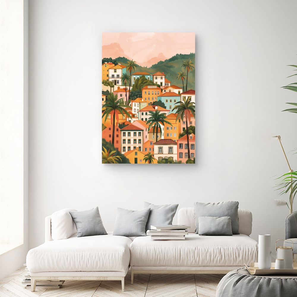 Toile "Village ensoleillé"