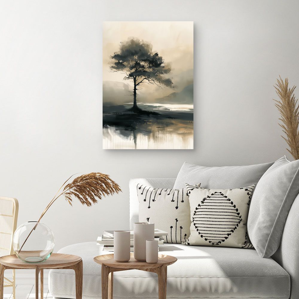 Toile "Arbre solitaire fascinant"