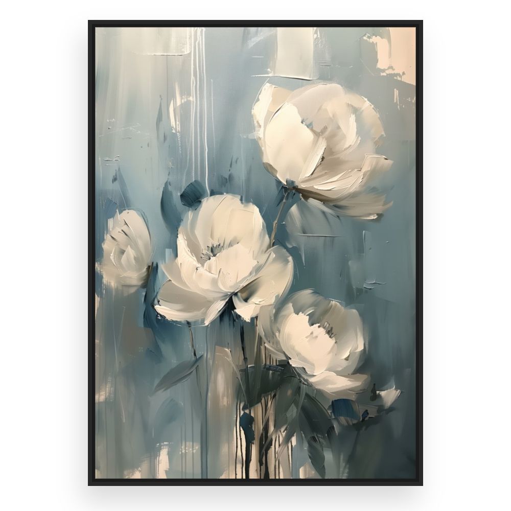 Toile Fleurs élégantes – toile cadre noir (slide 3)