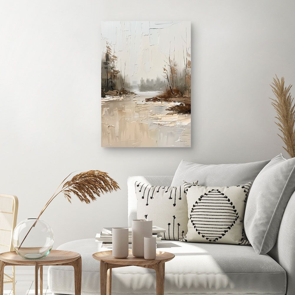 Toile "Paysage hivernal apaisant"