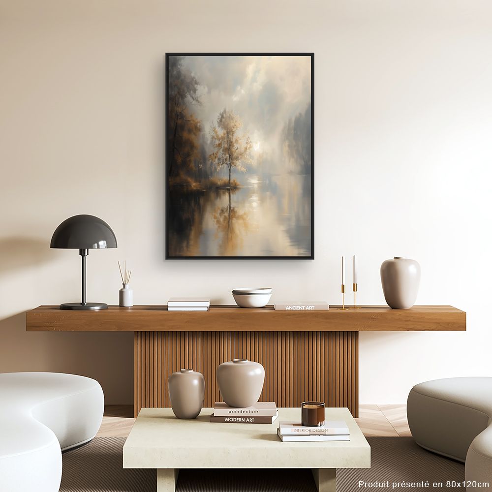 Toile "Paysage brumeux doux"