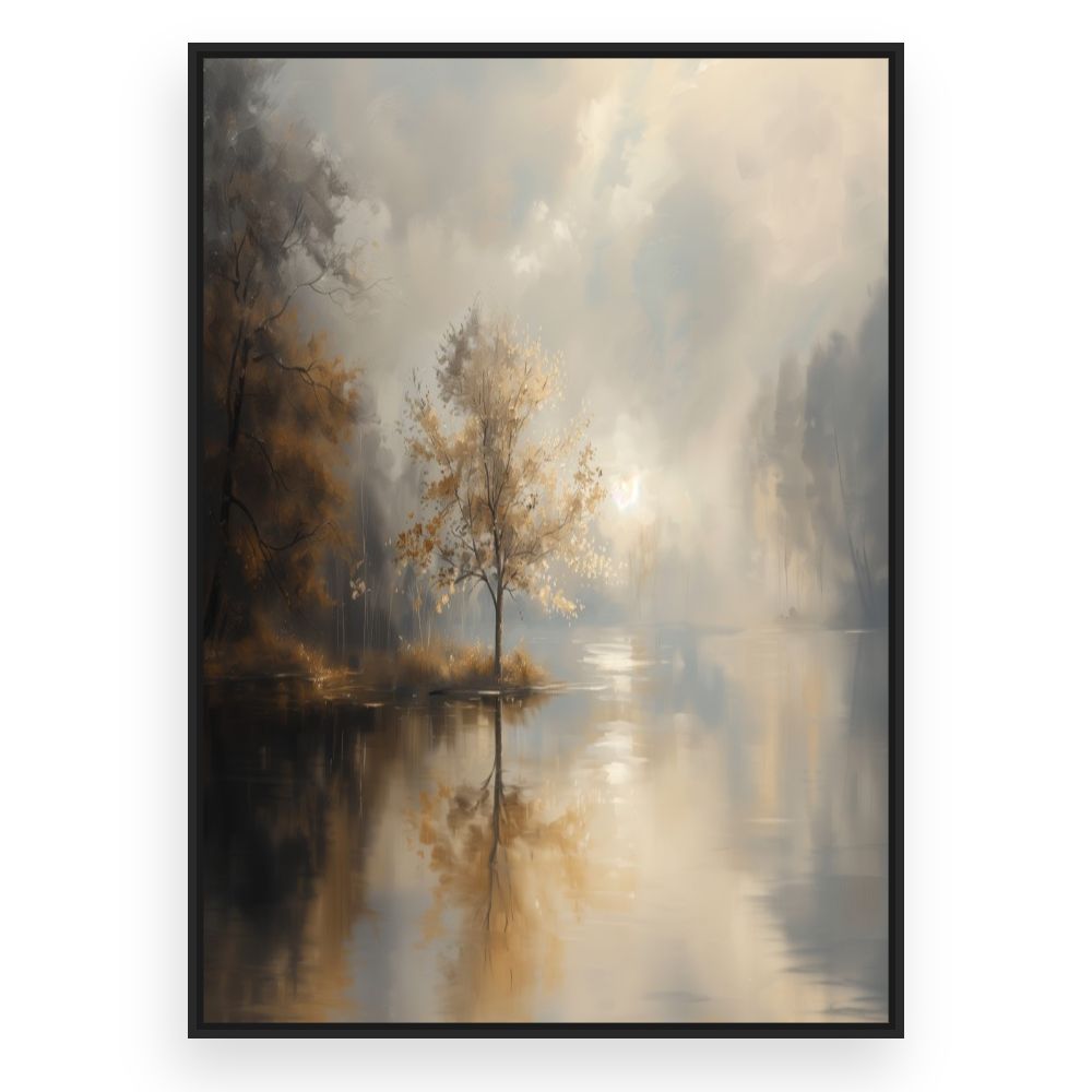 Toile Paysage brumeux doux – toile cadre noir (slide 3)